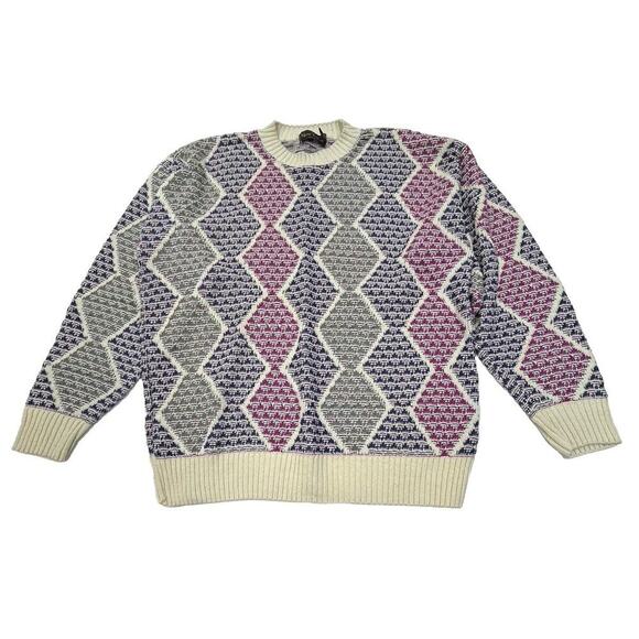 Vintage New Yorker Sweater Men’s Large Y2K Geometric Crew Neck - Picture 5 of 12